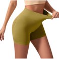 thumbnail image 4 of Costeam Womens Seamless Ribbed High Waist Biker Shorts No Pockets 4 Way Stretch Tummy Control Non See Through Mid Thigh Athletic Workout Casual Short Pants, 4 of 9