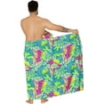 thumbnail image 2 of LA LEELA Men's Swim Trunk Beachwear Sarong Pareo Wrap One Size Turquoise_AAA15 Summer Vacation Party, 2 of 4