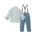 thumbnail image 2 of CARETOO Toddler Boy Clothes Sets 1-5 Years Formal Floral Dress Shirt Bowtie Suspender Pants 3pcs, 2 of 17