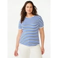 thumbnail image 3 of Free Assembly Women's Ribbed Crewneck Tee with Short Sleeves, Sizes XS-XXXL, 3 of 8