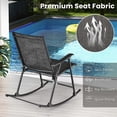 thumbnail image 5 of Costway 2 PCS Patio Folding Rocking Chair Heavy-Duty Metal Frame Rockers Outdoor Black, 5 of 8
