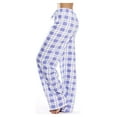 thumbnail image 2 of Just Love Women's Plaid Pajama Pants in 100% Cotton Jersey - Comfortable Sleepwear for Women (Periwinkle - Plaid, Small), 2 of 3