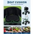 thumbnail image 4 of Tabouret de Travail de Jardin Robuste à Roulettes avec Capacité de 400 Lb, Siège Pivotant à 360 Degrés Hauteur Réglable, Plateau de Rangement pour Pneus Tout-Terrain, Banc d'Outils de Cour Extérieur, Vert Menthe/bleu Gentiane/rouge, 4 of 8