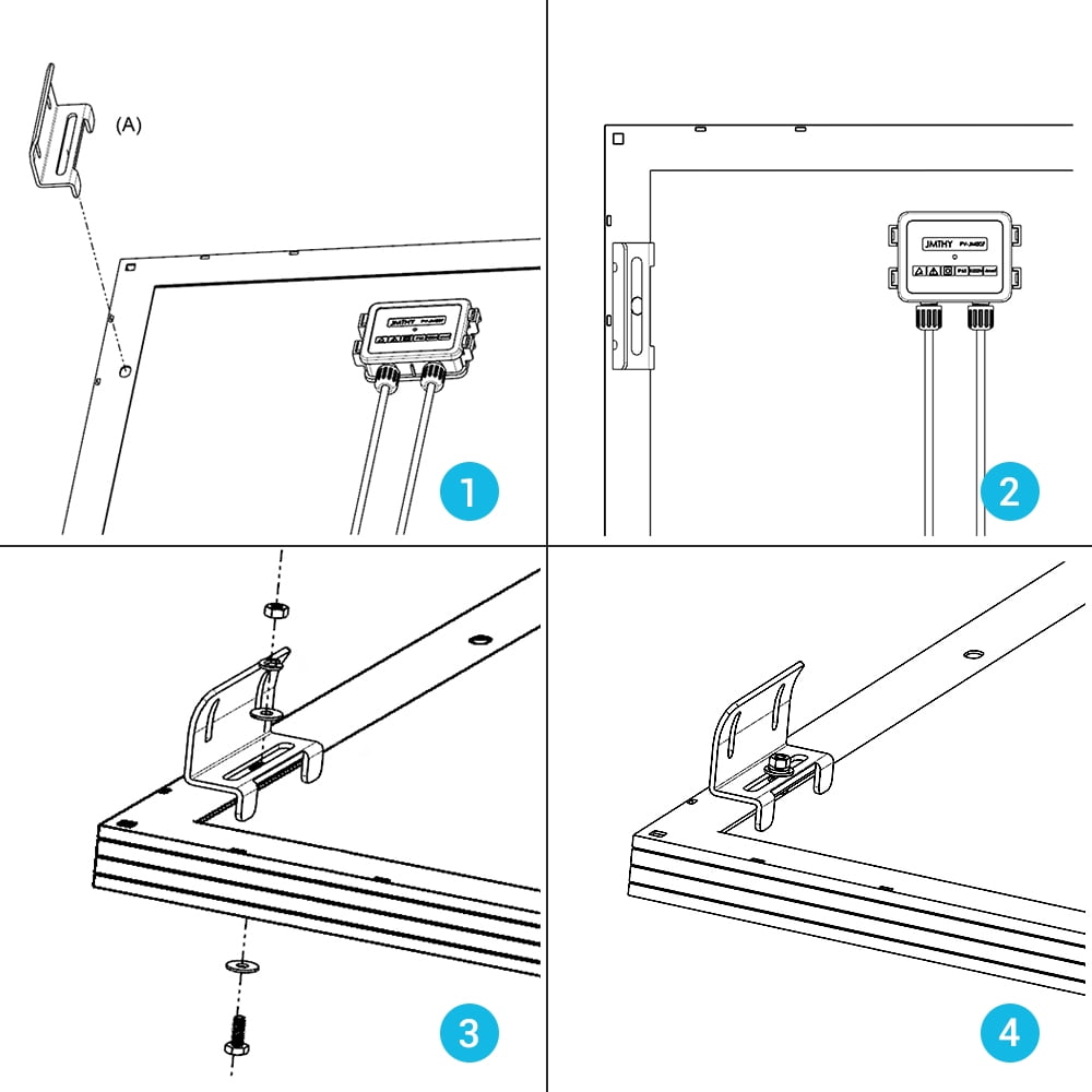Renogy Solar Panel Mounting Curved Z Bracket -- Set of 4