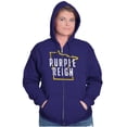 thumbnail image 4 of Minnesota Purple Reign State Shape MN Zip Up Hoodie Men's Women's Brisco Brands 2X, 4 of 6
