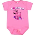 thumbnail image 3 of Inktastic I Love Hippos with Pink Hippo and Flowers Boys or Girls Baby Bodysuit, 3 of 5