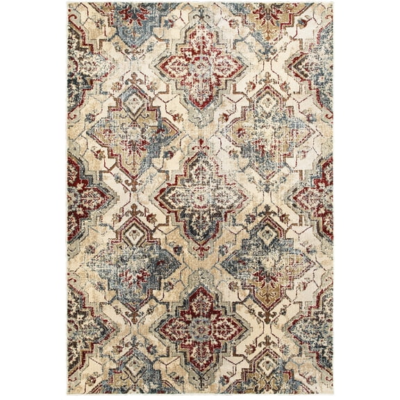 Sphinx Empire Area Rug 030J4 Casual Ivory Diamond Swirls 7' 10" x 7' 10' Round