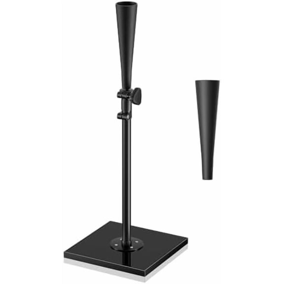 Batting Tees for Baseball/Softball, Portable Hitting Tee with 2 PCS Flexible Rubber Tops - Height Adjustment from 25-36 inches, Heave Duty Base Baseball Tee for Kids/Youths/Adults