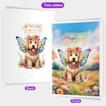 thumbnail image 2 of Welcome Spring Fairy Goldendoodle in Flower Meadow 5x7in Folded Greeting Card Doodle Dog Lover Gifts Idea Single Note Card with Envelope - 13002, 2 of 5