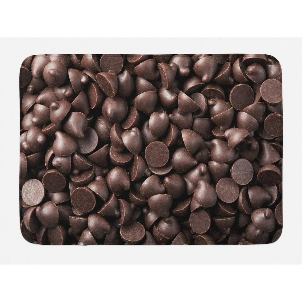 Chocolate Bath Mat, Close up Food Photography of Chocolate Chips