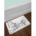 thumbnail image 2 of Cityscape Bath Mat, Paris Street with Houses Buildings and Tree on Alleyway Eiffel Tower Background, Non-Slip Plush Mat Bathroom Kitchen Laundry Room Decor, 29.5 X 17.5 Inches, Black White, Ambesonne, 2 of 2