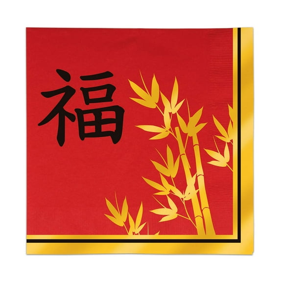Beistle 53532 2 Ply Asian Luncheon Napkins - Pack of 12