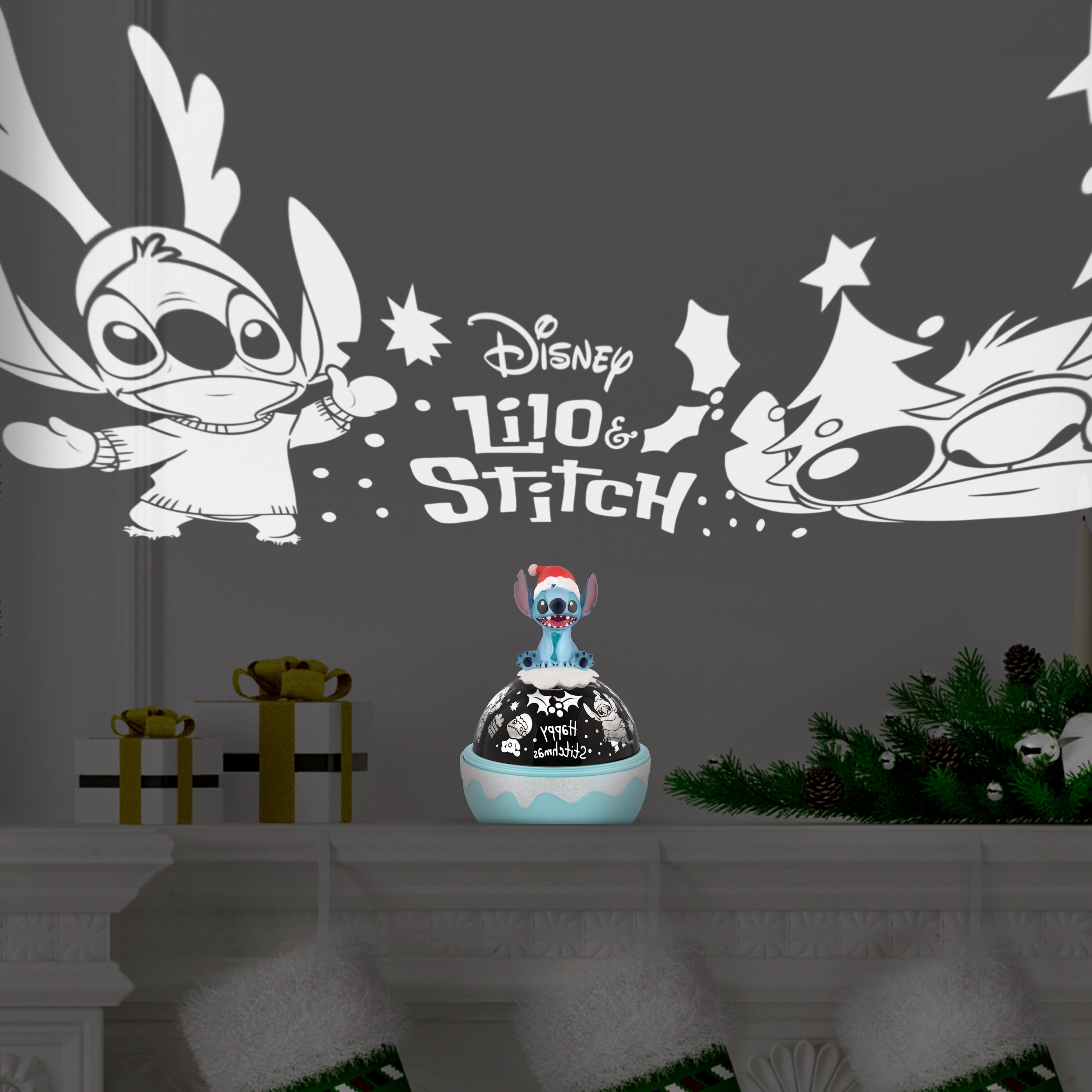 Christmas Lightshow Illuminations Tabletop Shadow Lights Projector Lights Stitch Figural Topper Disney