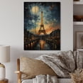 thumbnail image 2 of Designart "Eiffel Tower in the 19th Century A Vintage View I" Cityscapes Print on Natural Pine Wood, 2 of 5