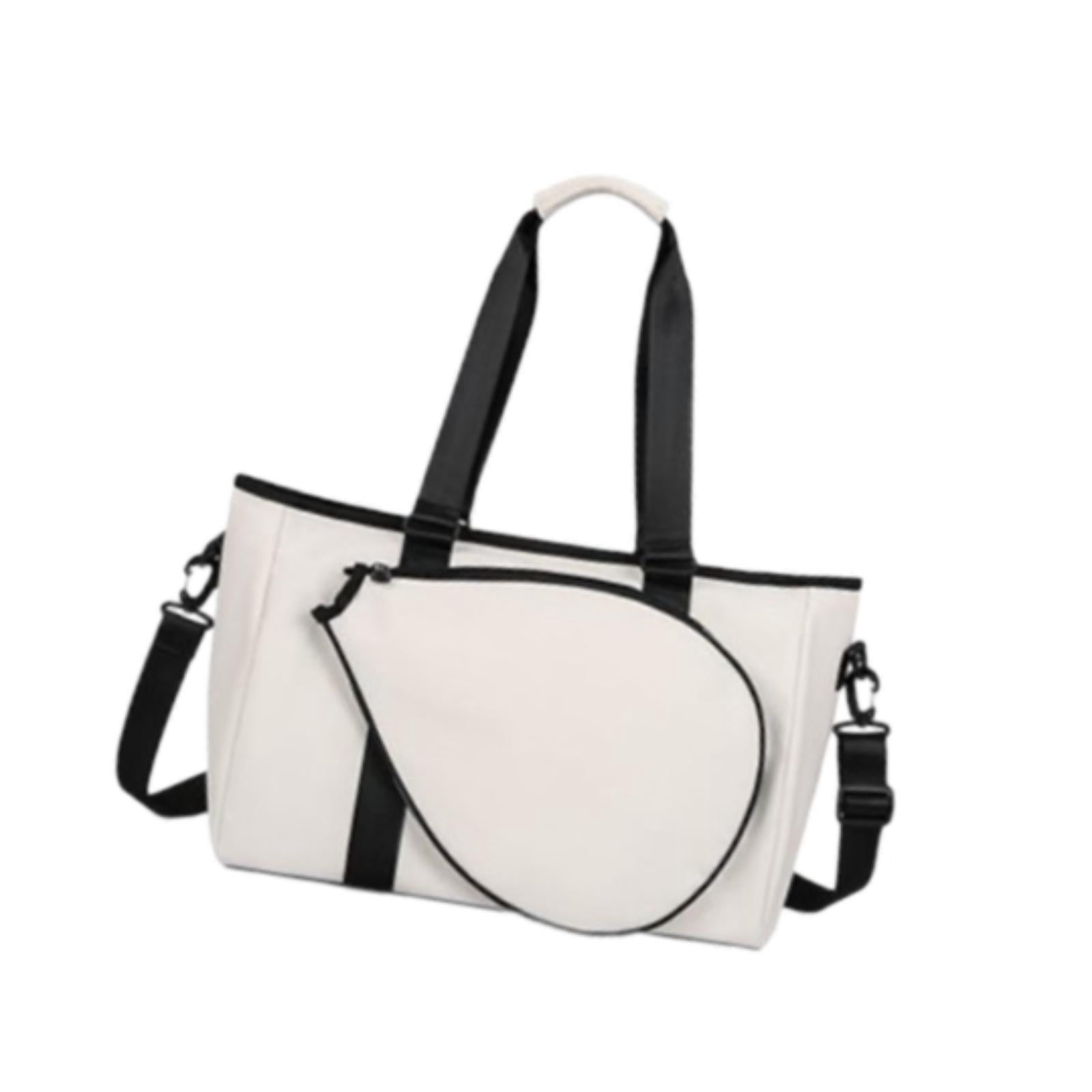 funtasica Tennis Racket Bag with Removable Shoulder Strap Tennis Bag for Tennis Racket White