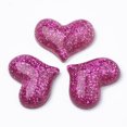 thumbnail image 1 of Resin Cabochons with Glitter Powder Heart Medium Violet Red 16.5x21.5x6~7mm, 1 of 2