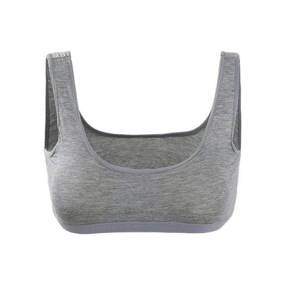 INSPIRE CHIC Training Cotton Wire Free Comfort Removable Pad Vest Tops Bra Gray