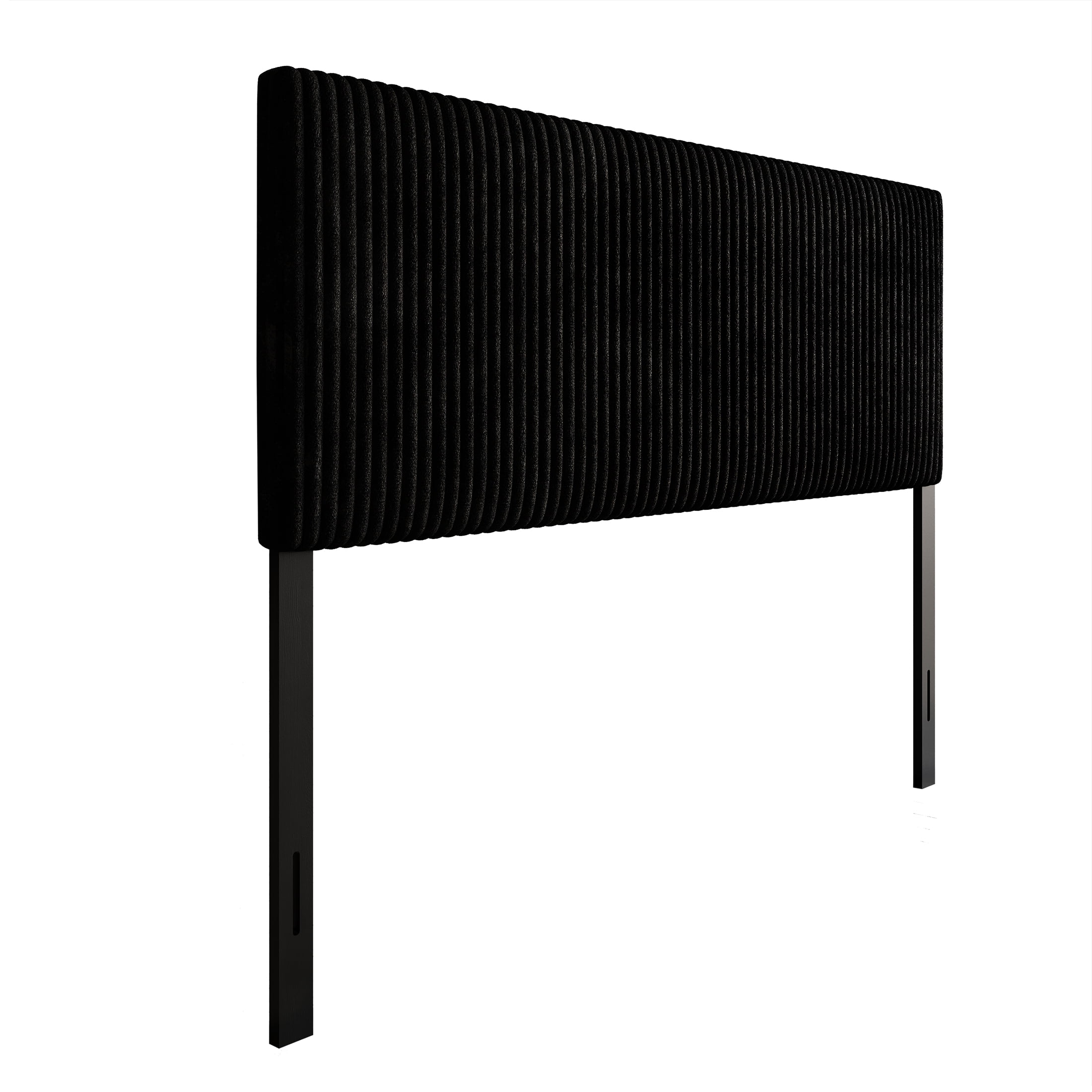 Castle Place Cozy Corduroy Velvet Upholstered Full Headboard, Black