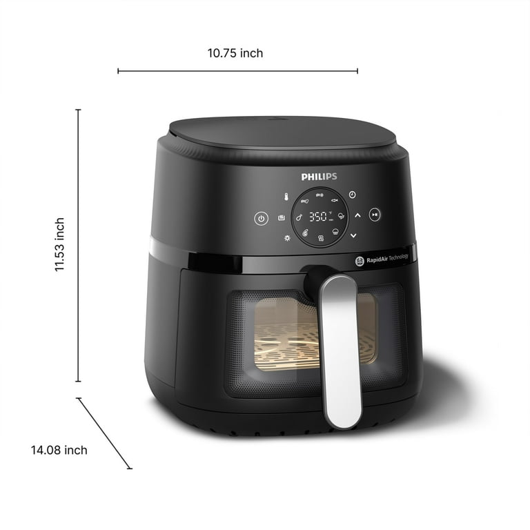Philips 2000 Series Airfryer, 4.4 Qt Capacity, Black, Silver