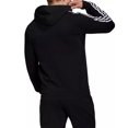 thumbnail image 3 of Adidas Men's Standard Essentials Fleece 3-Stripes Hoodie, Black/White, Medium, 3 of 3