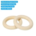 thumbnail image 4 of Unique Bargains 45mm Unfinished Wooden Rings, 30 Pack Natural Solid Circle Rings DIY Craft Unfinished Wooden Rings, Wood Color, 4 of 8