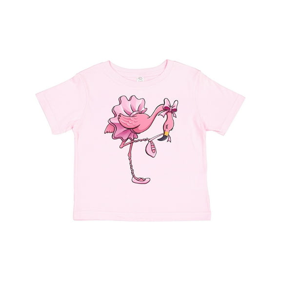 Inktastic Flamingo Ballerina in Tutu and Ballet Toe Shoes Boys or Girls Toddler T-Shirt
