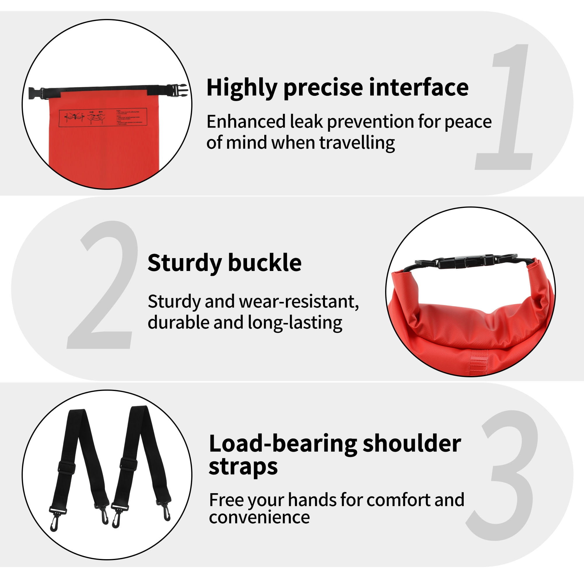 Unique Bargains Durable Waterproof Dry Bag Red Pattern 2