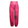 thumbnail image 5 of Hpapadks Casual Pants for Women Hippie Boho Yoga Harem Pant Lounge Beach Trousers Slacks for Women Hot Pink L, 5 of 7