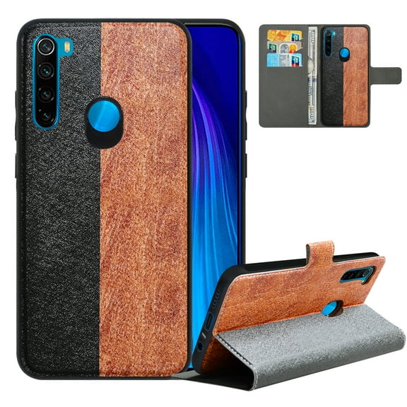 Labanema Xiaomi Redmi Note 8 Case with Kickstand, 2 in 1 Detachable Magnetic Protective Folio Flip Cover for Xiaomi Redmi Note 8 (Black Brwon)