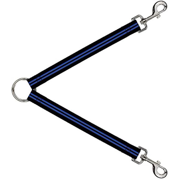 Dog Leash Splitter Stripe Black Blue 1 Foot Long 1 Inch Wide