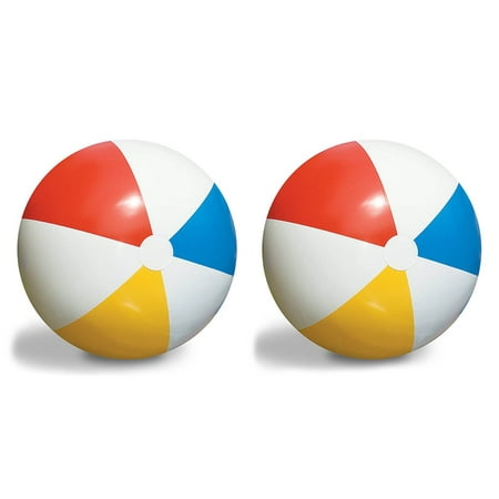 2-Pack Swimline Inflatable 36-Inch Classic Rainbow Giant Beach Balls ...