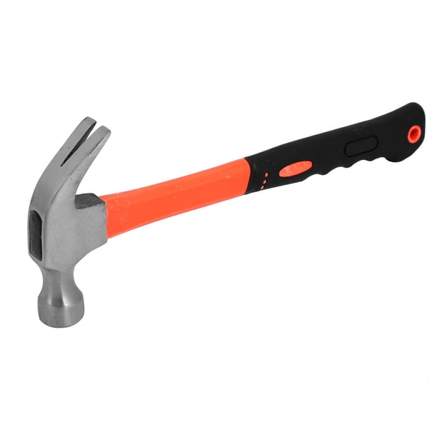 Martillo de garra curvado de metal de 12oz tono plateado con mango de plástico