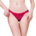 thumbnail image 1 of Womens Solid Color High Waisted Bikini Lace Ice Silk Underwear, 1 of 6