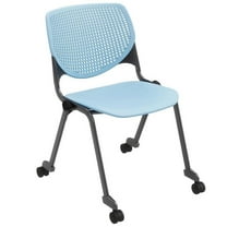 KFI Studios Plastic KOOL Stack Chair - Casters - Sky Blue