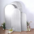 thumbnail image 4 of BalsaCircle 4 Silver Fitted Metallic Spandex Round Top Wedding Arch Backdrop Stand Covers Set Wedding Party Events, 4 of 8