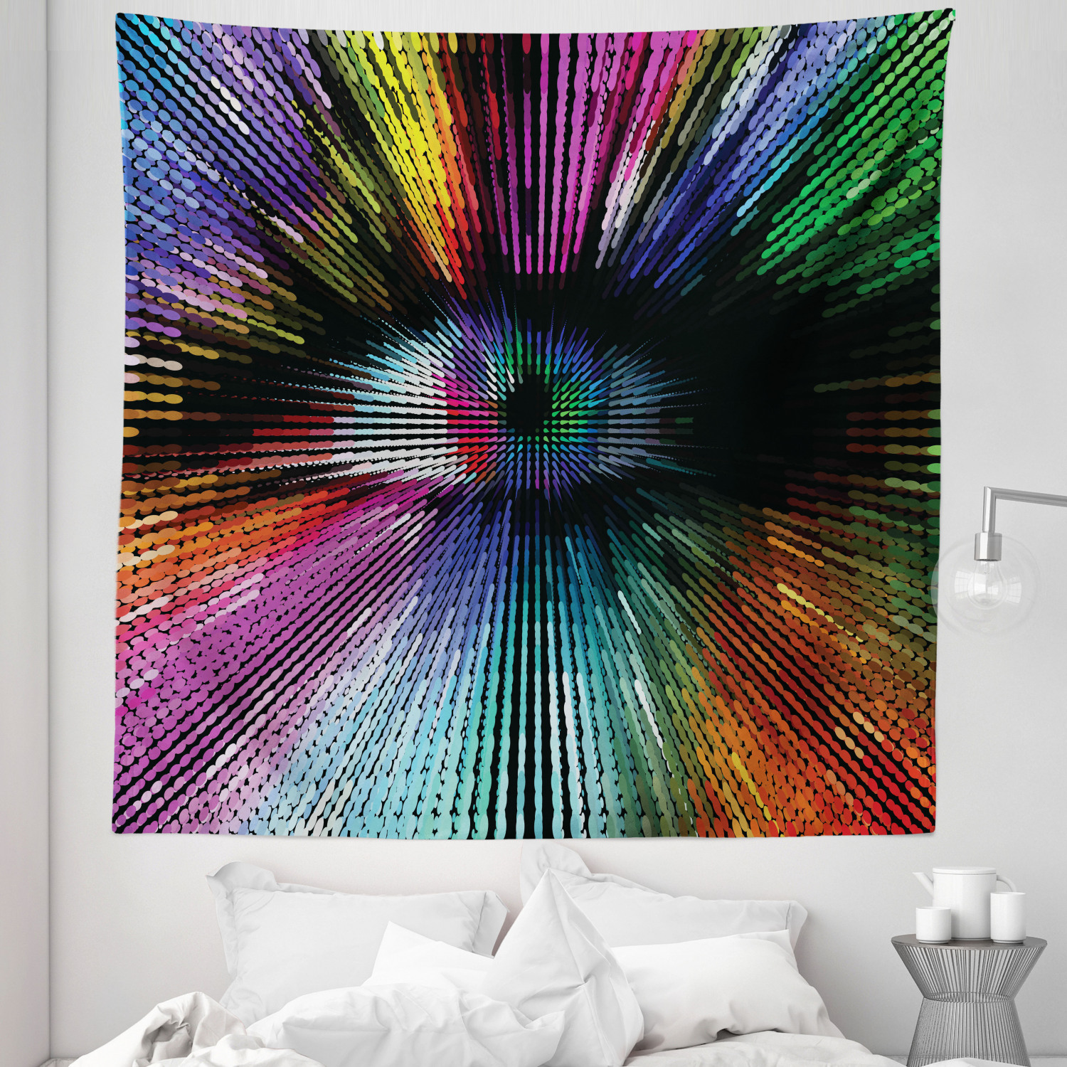 Eye Tapestry, Abstract and Vibrant Colored Shape with Optical Illusion ...