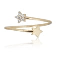 thumbnail image 2 of AVORA 10K Yellow Gold Simulated Diamond CZ Double Bypass Star Fashion Ring  - Size 7, 2 of 6