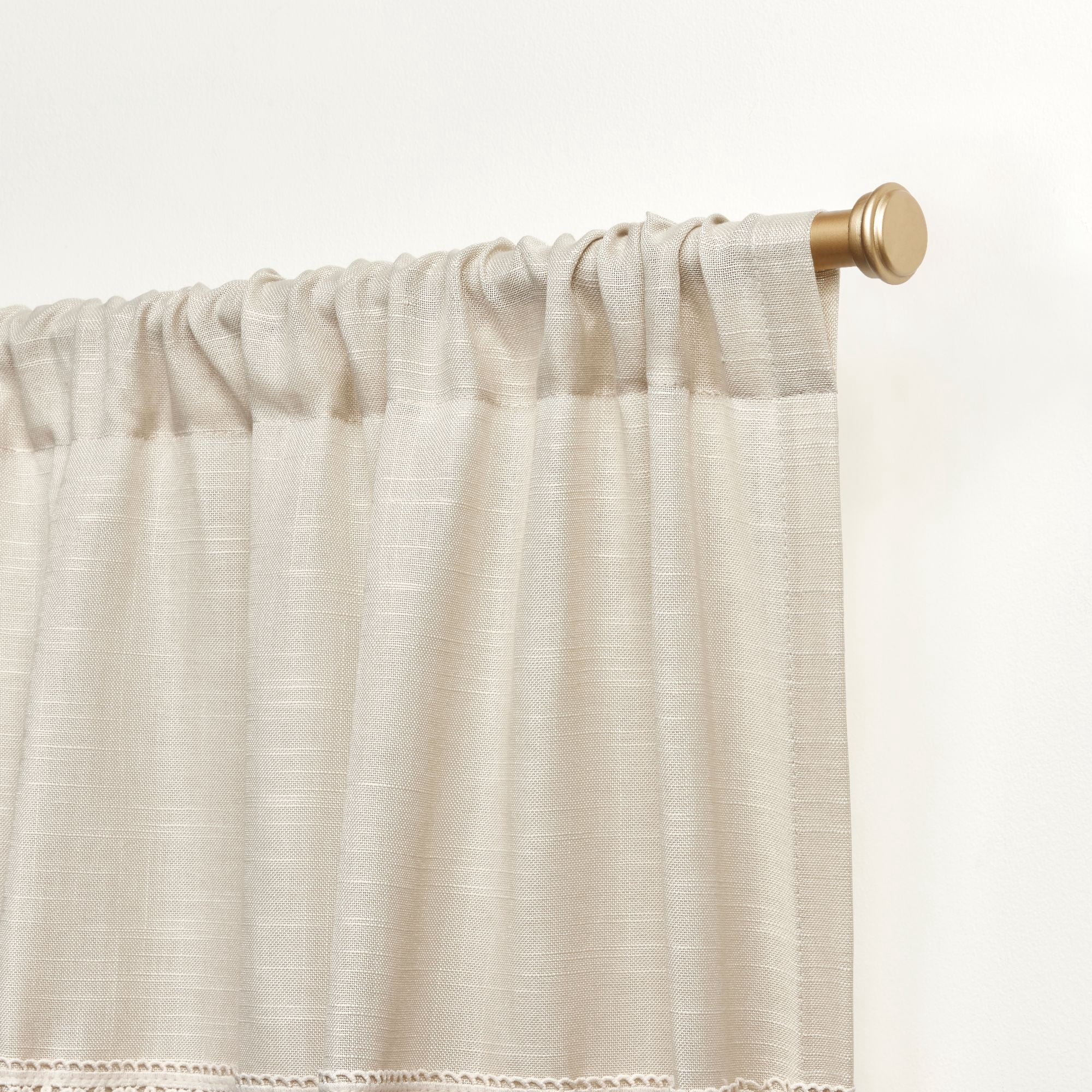 Nicole Miller New York Dunbar Light Filtering Rod Pocket Curtain Panels, 50"x96", Natural, Set of 2