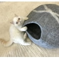 thumbnail image 3 of iPrimio 100% Natural Wool Cat Cave | Eco-Friendly Handmade Premium Shaped Felt Cat House | Indoor Cozy Cave | Light Gray, 3 of 6