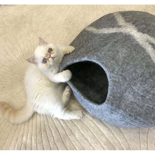 Felted cat bed/ offers Pet house/ Cat bed/ Natural wool/ Pet cave/ Cat furniture/ Handcrafted cat bed/ Modern cat /