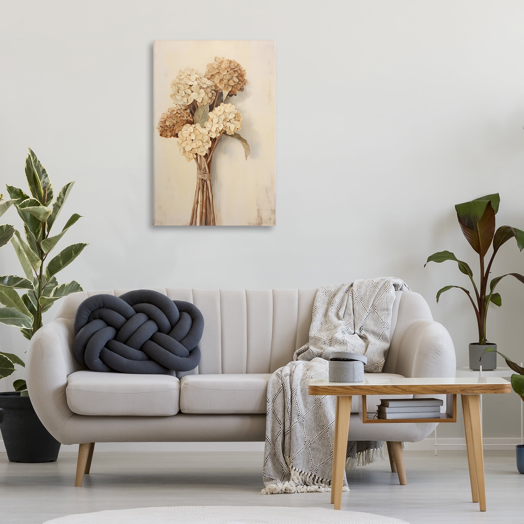 Stupell Industries Vintage Hydrangea Bundle Plants & Flowers Painting Wrapped Canvas Art Print Wall Art, 24 x 36