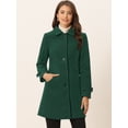 thumbnail image 2 of Allegra K Chaqueta De Invierno Con Cuello Peter Pan Para Mujer Verde Oscuro M, 2 of 6
