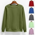 thumbnail image 6 of yardsong Crewneck Sweatshirts Women Long Sleeve Tops 2026 Solid Color Casual Lightweight Fleece Pullover Soft Comfy Spring Shirt Blue,XXL, 6 of 6