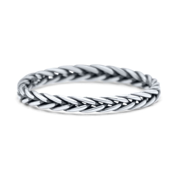 Unique Braided Criss Cross Celtic Pretty Traditional Ring Band 925 Sterling Silver Size 4