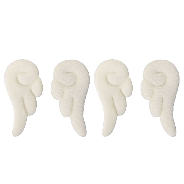 2 pares de alas de ángel alas de cabello dibujos animados para el cabello de cuero sin abrazadera de tocado encantador adorno para niña (patrón de ángulo blanco)