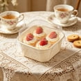 thumbnail image 6 of Square Paper Cupcake Takeout Boxes with Clear Lids for Fruit Cakes and Desserts, Disposable Bakery Containers for Home, Retail and Delivery, 50 Pack, 6 of 6
