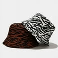 thumbnail image 2 of CoCopeanut Topi Nelayan Katun Uniseks Gaya Korea Jepang Pola Zebra Topi Bucket Panama Tahan Matahari Musim Panas Luar Ruangan Mode Muda Baru, 2 of 6