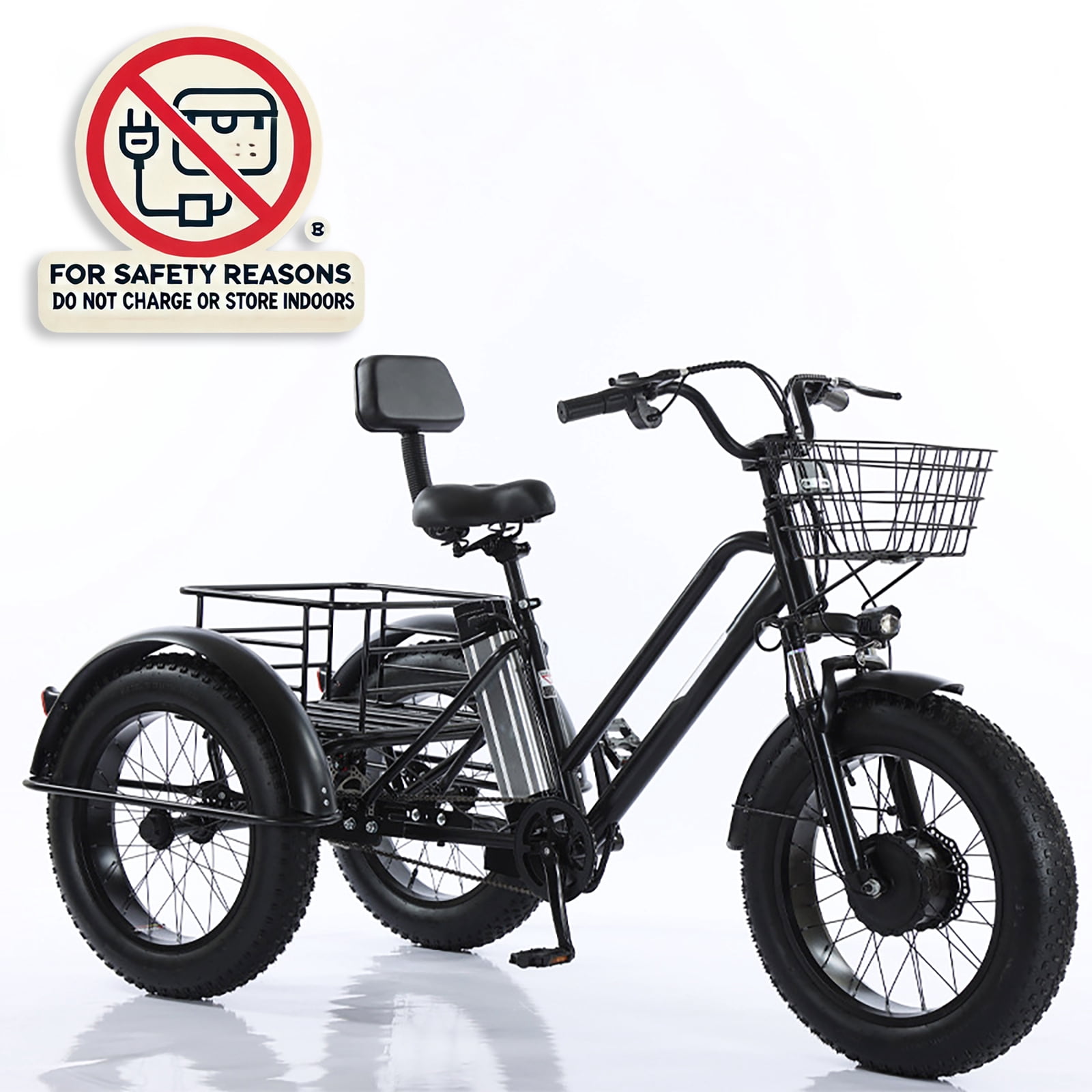 ARTUDATECH Electric Trike for Adults, 500W Motor, 3 Wheel Electric Bike with 25-mile Long Range, Dual Disc Brake, Fat Tire e trike with 48V 13Ah Battery