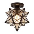 thumbnail image 2 of Five-Pointed Star Crystal Ceiling Light - Modern LED Fixture for Hallways & Balconies (25x20x20cm, Black), 2 of 9