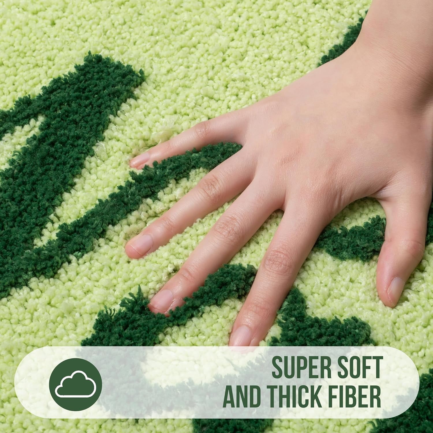 Get Naked Bath Mat 24x17,Non Slip Bathroom Rugs,Cute Soft Bath-Mat for Bathroom,Machine Washable Bath Rugs,Water Absorbent Bathroom Mats with Fluffy Microfiber,Green